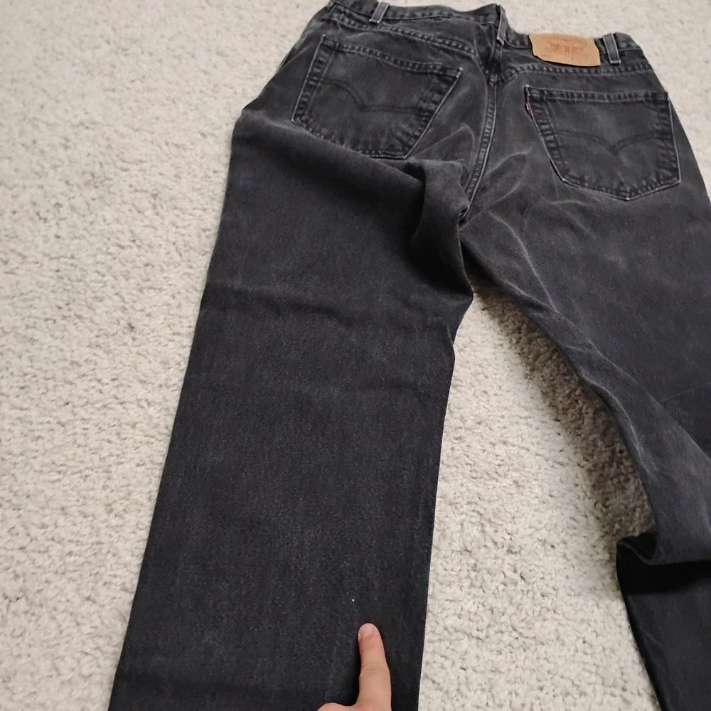 Vtg Levi's 505 Jeans Mens 33x32 Black Regular Straight Y2K Batwing Grunge 00s